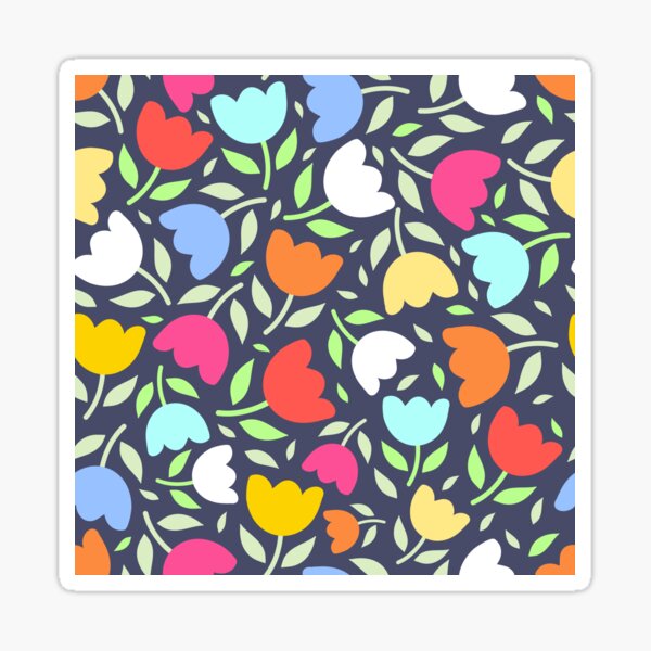 Item preview, Bright Vibrant Floral Flowers pattern SJ Blue designed and sold by Nicola-Rowe.