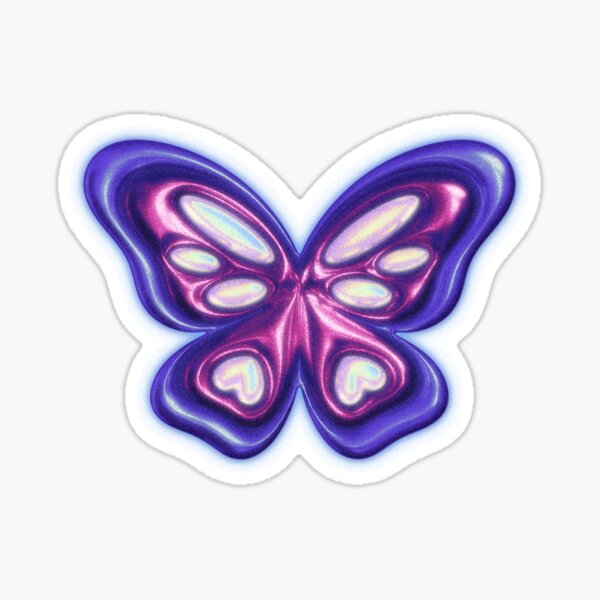 Autocollant papillon chromatique violet Y2K Autocollant papillon