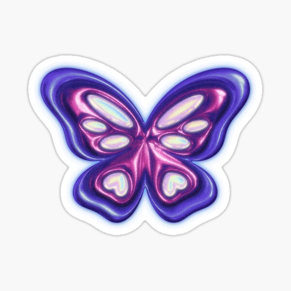 Chrome heart shape stickers Sticker for Sale by Tanuja Sharma