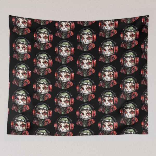 Item preview, Hardbass Cat With Rave Music Headphones  designed and sold by PiggyBoxer.
