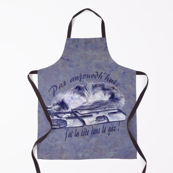 Item preview, Tricolor cat, head in the gas - purple marbled version, text in French designed and sold by SylvieG18.