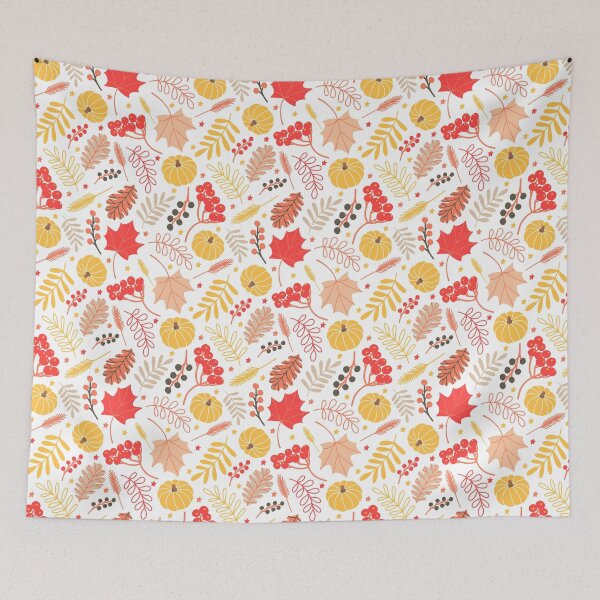 Item preview, Seasonal Autumn Botanical Berries Pumpkin pattern designed and sold by Nicola-Rowe.