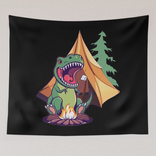 Item preview, Funny T-rex Dinosaur Camping Abstract Art designed and sold by Nature's Fancy.