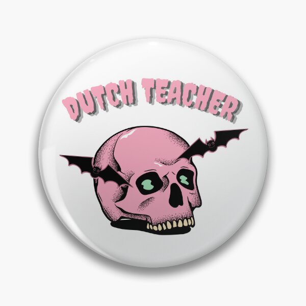 Item preview, dutch teacher halloween skull designed and sold by language-des.