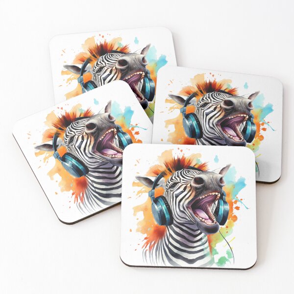Item preview, Funny Zebra listening to music designed and sold by PrzemekJAS.