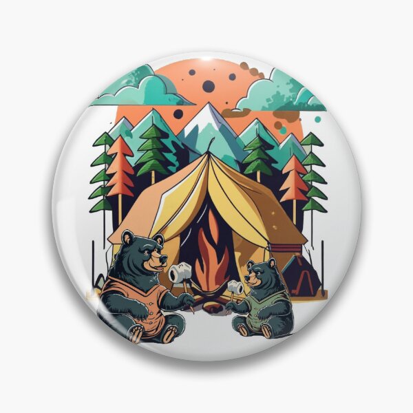 Item preview, Funny Black Bears Camping Abstract Art designed and sold by Nature's Fancy.