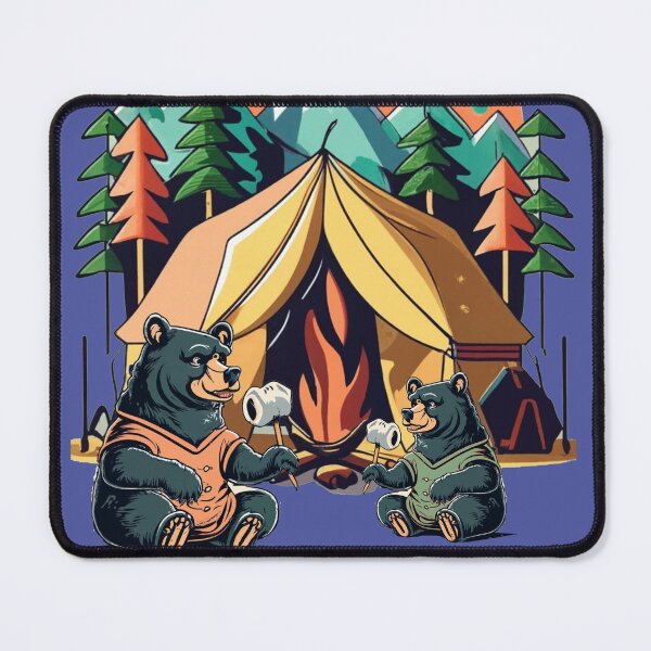 Item preview, Funny Black Bears Camping Abstract Art designed and sold by Nature's Fancy.