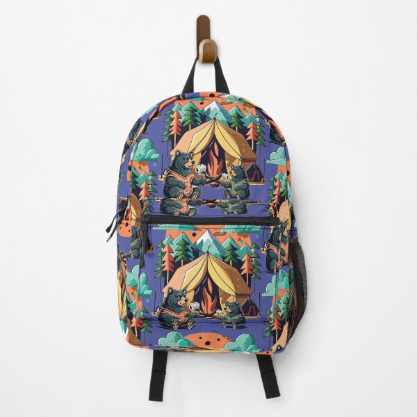 Item preview, Funny Black Bears Camping Abstract Art designed and sold by Nature's Fancy.