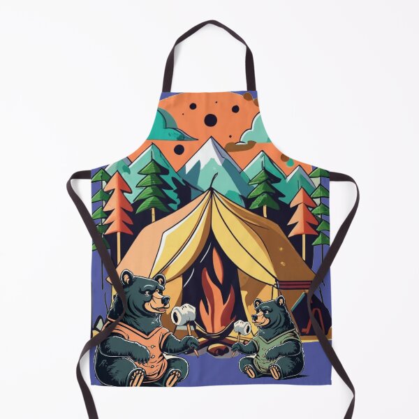 Item preview, Funny Black Bears Camping Abstract Art designed and sold by Nature's Fancy.