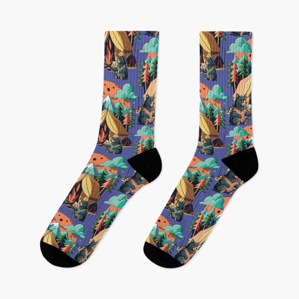 Item preview, Funny Black Bears Camping Abstract Art designed and sold by Nature's Fancy.