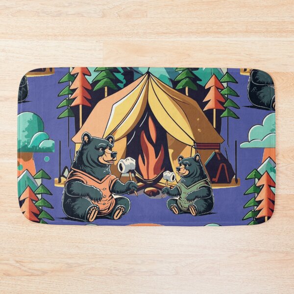 Item preview, Funny Black Bears Camping Abstract Art designed and sold by Nature's Fancy.