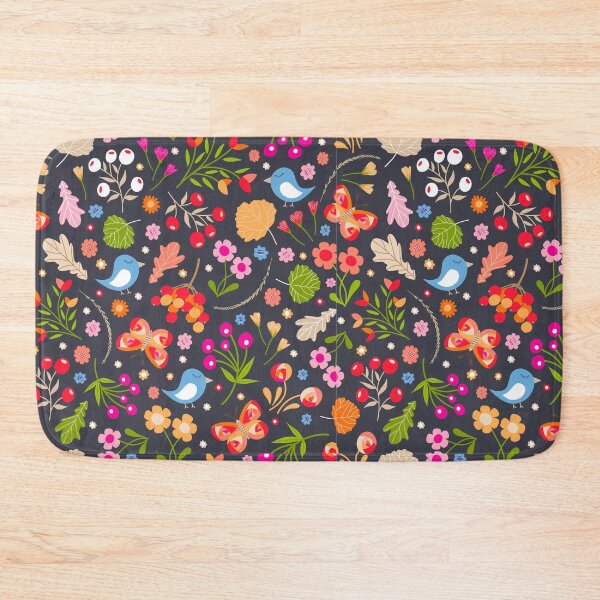 Item preview, Woodland Walk Nature Flower Floral Leaves Butterfly & Bird pattern designed and sold by Nicola-Rowe.