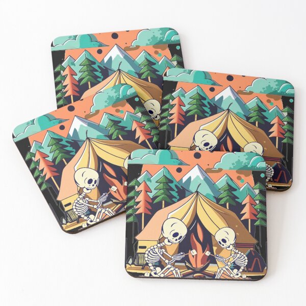 Item preview, Funny Skeletons Camping Abstract Art designed and sold by Nature's Fancy.