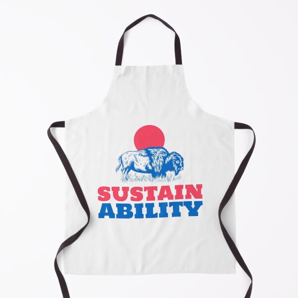 Item preview, Sustainability - Blue American Bison Ox With A Red Sun In The Background designed and sold by pixelplaza.