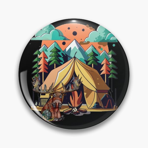 Item preview, Funny Moose Camping Abstract Art designed and sold by Nature's Fancy.