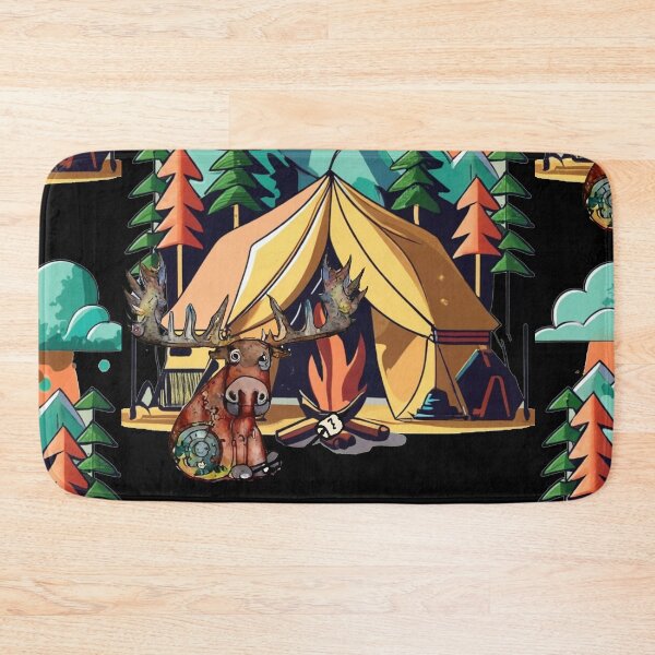 Item preview, Funny Moose Camping Abstract Art designed and sold by Nature's Fancy.