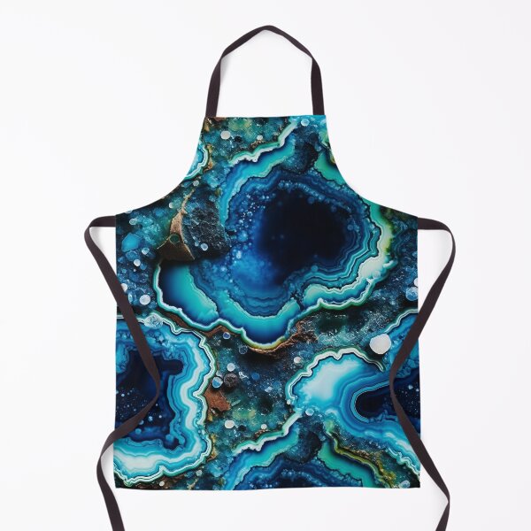Item preview, Turquoise and Dark Blue Beautiful Crystal Rock Print designed and sold by dreamingbliss.