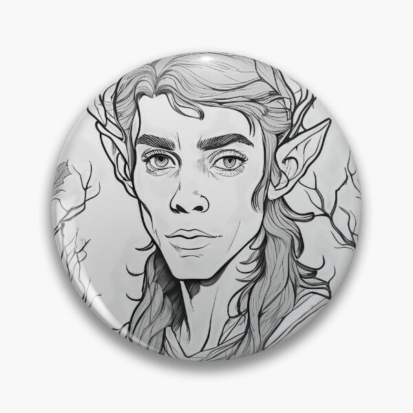 Item preview, Elf man coloring in rosette of branches designed and sold by zotilus.