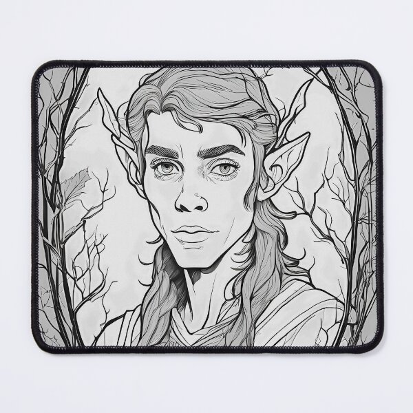 Item preview, Elf man coloring in rosette of branches designed and sold by zotilus.