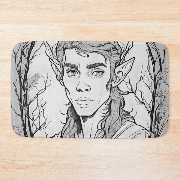 Item preview, Elf man coloring in rosette of branches designed and sold by zotilus.
