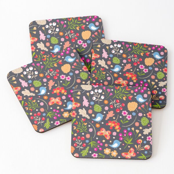 Item preview, Woodland Walk Nature Flower Floral Leaves Butterfly & Bird pattern designed and sold by Nicola-Rowe.