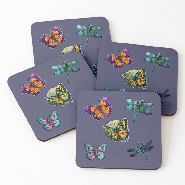 Item preview, Buterflies and Dragonfly collection of stickers/pattern designed and sold by Ellimade.