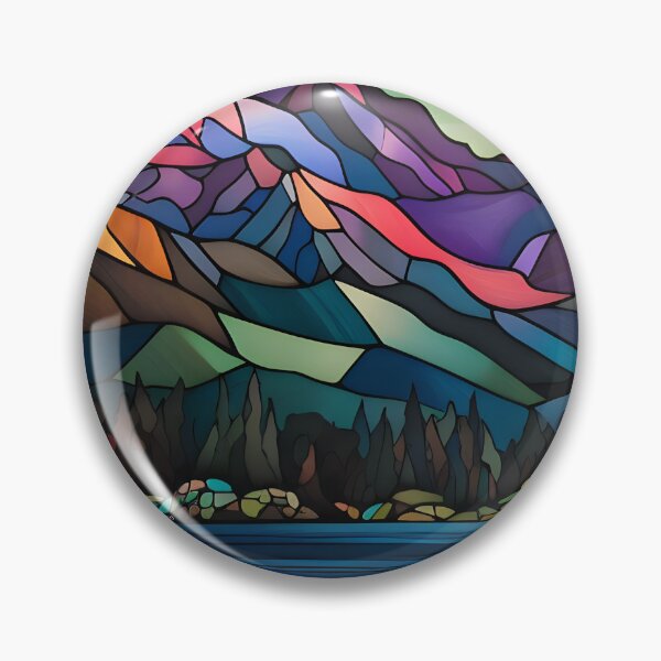Artikelvorschau, Buntglas-Bergseelandschaft 4 entworfen und verkauft von SeeFutureDreams.