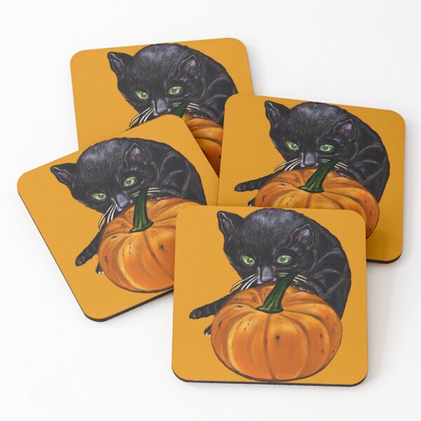 Item preview, Pumpkin and black cat in Autumn Fall designed and sold by Artonmytee.