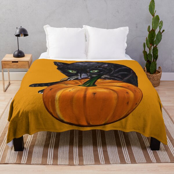 Item preview, Pumpkin and black cat in Autumn Fall designed and sold by Artonmytee.
