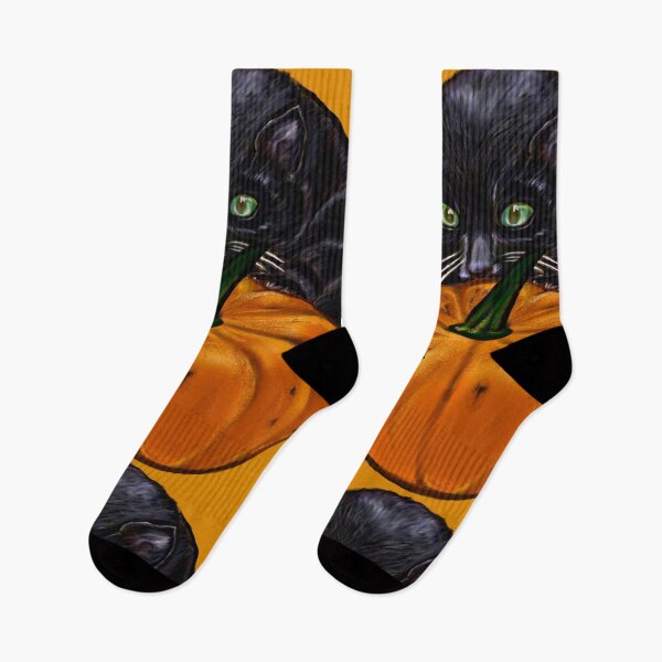 Item preview, Pumpkin and black cat in Autumn Fall designed and sold by Artonmytee.