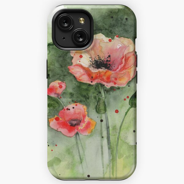  iPhone X/XS Beautiful Poppy Flowers Initial Letter D