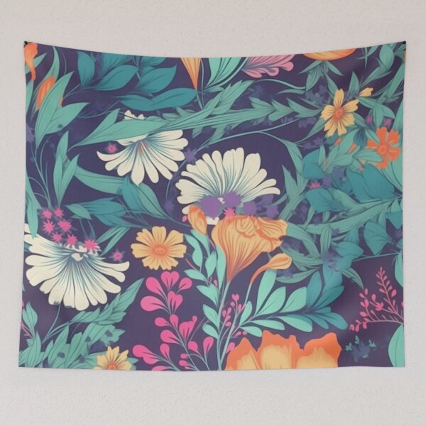 Item preview, Colourful flower pattern designed and sold by Riverside-Moon.