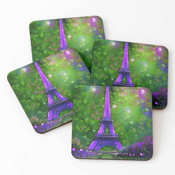 Item preview, The Eiffel Tower, Paris, Purple-green, AI Generated Art - France's Structural Masterpiece Known as 'The Symbol of Love' designed and sold by studioSharonKay.