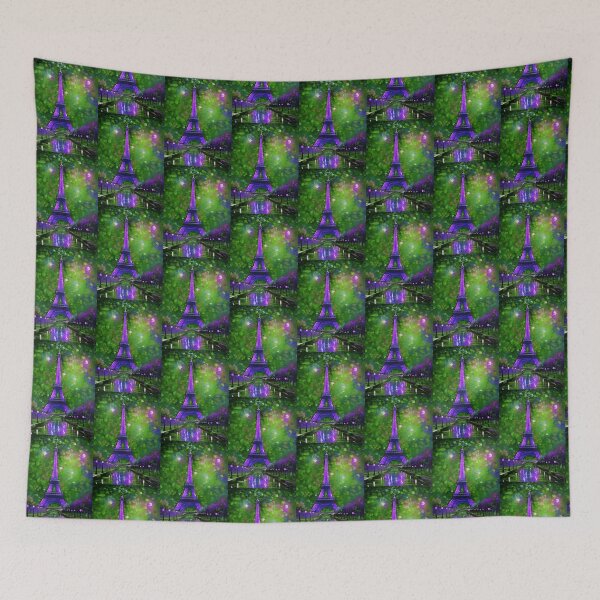 Item preview, The Eiffel Tower, Paris, Purple-green, AI Generated Art - France's Structural Masterpiece Known as 'The Symbol of Love' designed and sold by studioSharonKay.