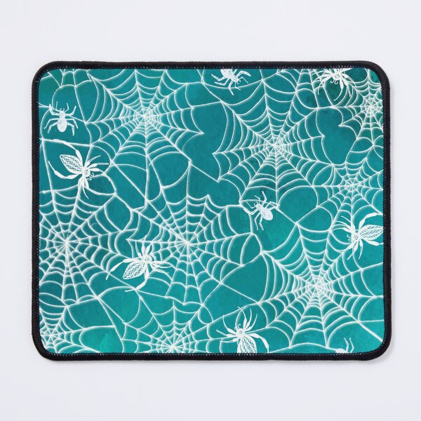 Item preview, Creepy Cobwebs and Ghostly spiders on teal designed and sold by MagentaRose.