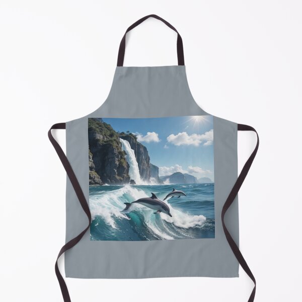 Item preview, Waterfall at the beach with dolphins.  Dolphin love. Fastasy designed and sold by Debsgiftware Ward.