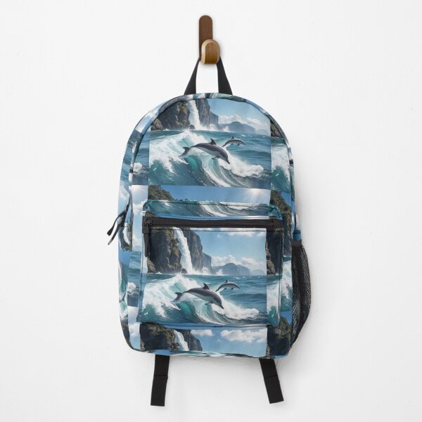 Item preview, Waterfall at the beach with dolphins. Dolphin love. Fastasy designed and sold by Debsgiftware Ward.