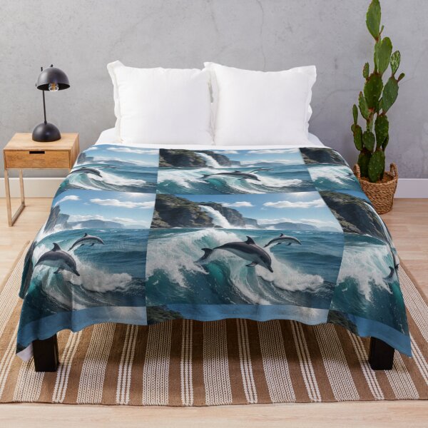 Item preview, Waterfall at the beach with dolphins.  Dolphin love. Fastasy designed and sold by Debsgiftware Ward.
