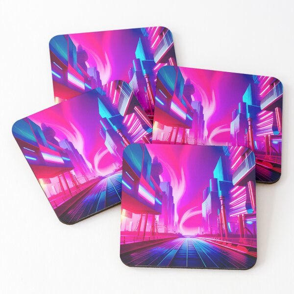 Item preview, Aurora Borealis Dances Overhead A Cyber City designed and sold by Ink Art Design.