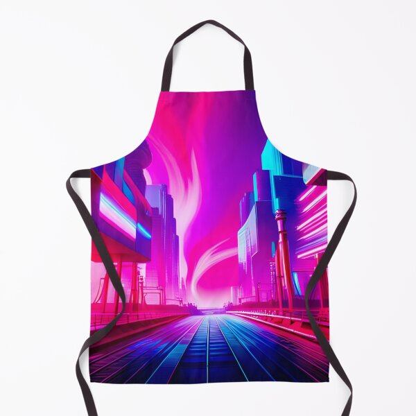 Item preview, Aurora Borealis Dances Overhead A Cyber City designed and sold by Ink Art Design.