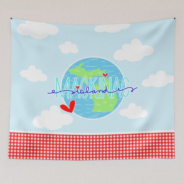 Item preview, Mackinac Island Michigan Map designed and sold by JoyfulDaisy.