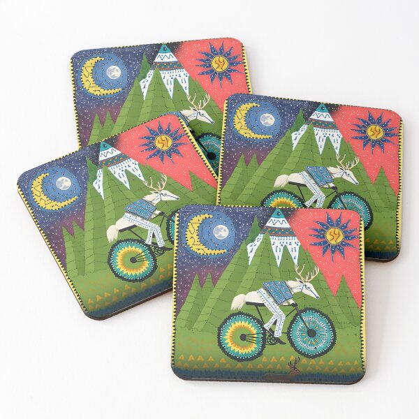 Item preview, Riding with the Ancestors: A Psychedelic Nahual Bicyclist designed and sold by Mr.Psychedelia.
