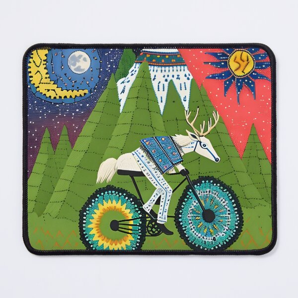 Item preview, Riding with the Ancestors: A Psychedelic Nahual Bicyclist designed and sold by Mr.Psychedelia.