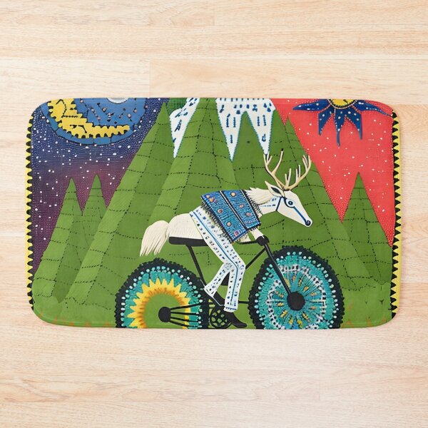 Item preview, Riding with the Ancestors: A Psychedelic Nahual Bicyclist designed and sold by Mr.Psychedelia.