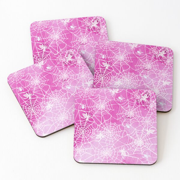 Item preview, Creepy Cobwebs and Ghostly spiders on pink designed and sold by MagentaRose.