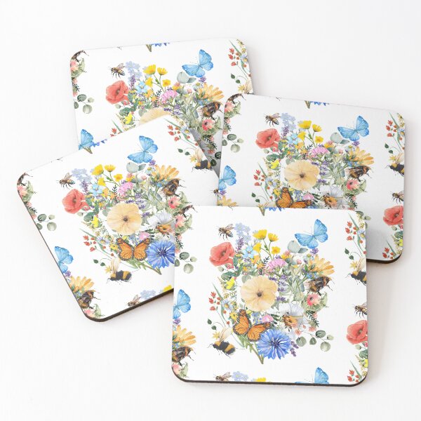 Item preview,  Pollinator Lawn With Bees & Butterflies Colorful Design designed and sold by EarthArtDesigns.