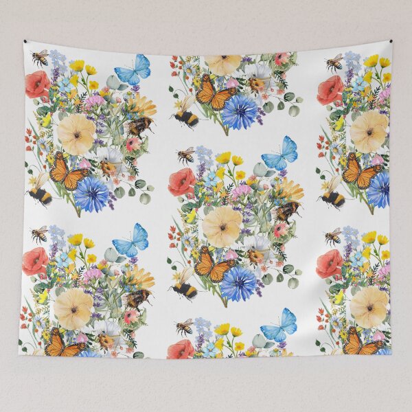 Item preview,  Pollinator Lawn With Bees & Butterflies Colorful Design designed and sold by EarthArtDesigns.