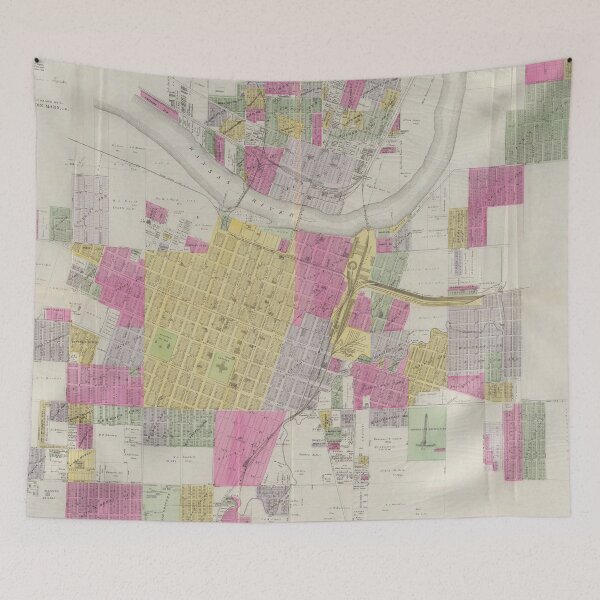 Item preview, Vintage Map of Topeka Kansas (1887) designed and sold by BravuraMedia.
