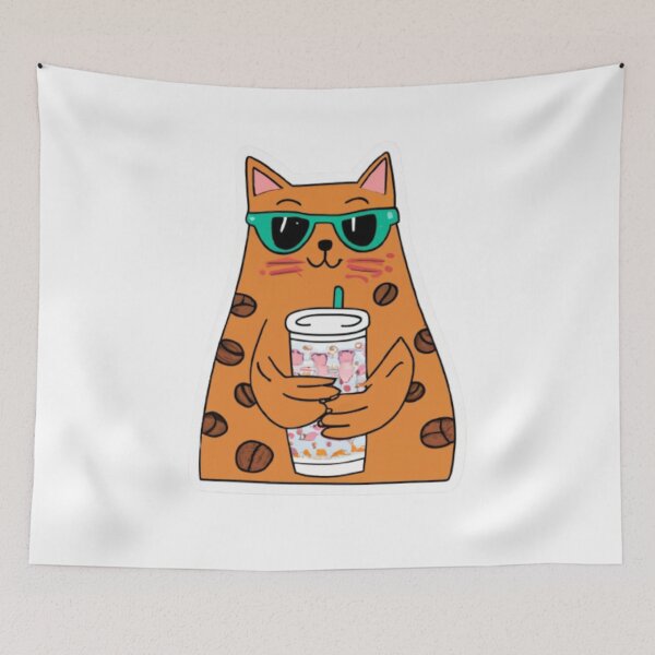 Item preview, CAT AND COFFEE FELINE PET COFFEE LOVER  designed and sold by KENYA  HOGAN.