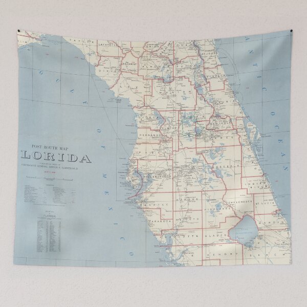 Item preview, Vintage Map of Florida (1958) designed and sold by BravuraMedia.